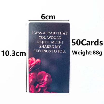 Dark Confession Oracle Cards Twin Flame Oracle Cards Love Keywords,Messages Deck, Dark Shadow 50Pcs Cards