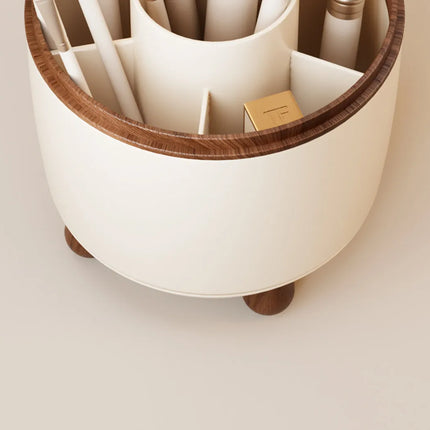 360-degree rotating dust-proof dressing table cosmetic organiser Lipstick and eyeshadow storage box Desktop pencil holder