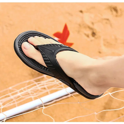 Massage Flip Flops for Men Summer Breathable Beach Shoes Sandals Men Luxury Flip Flops Breathable Plus Big Size Men Slippers 46