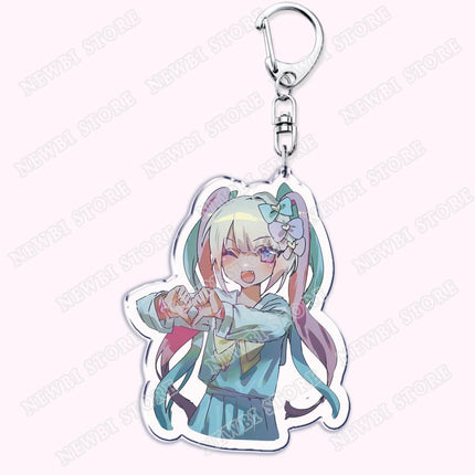Video Game Ame Chan Keychains for Women Accessories Needy Streamer Emoji Cat Overload Girl Overdose Keyring Fans Friends Gifts