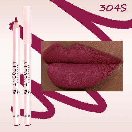 Matte Lip Liner Pencil Set of 12 Nude &Brown Shades Highly Pigmented Smooth Velvet Finish Long-Lasting Waterproof & Smudge-Proof