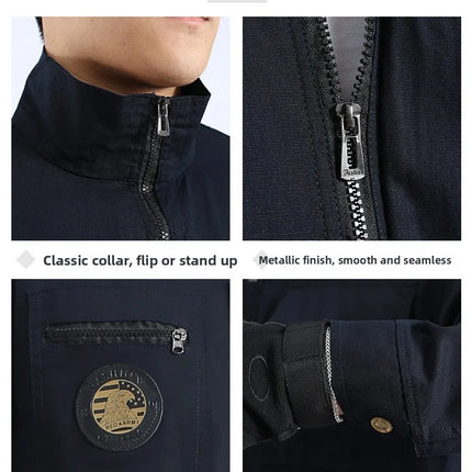 Thickened Work Uniform Set for Men Spring Autumn Auto Repair Welding Heat Resistant Wearable Labor Protection Clothing for Co...