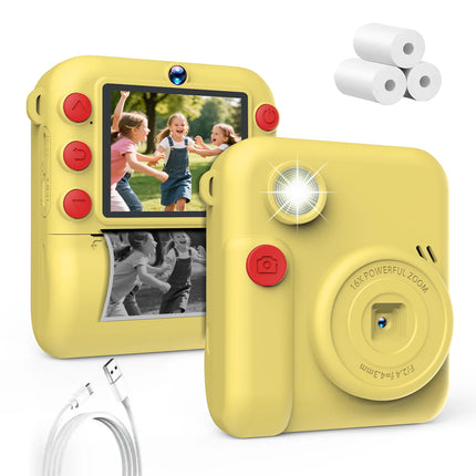 Kids Camera 1080P HD with Mini Thermal Printer Video Recorder Instant Print Photo Gift for Children