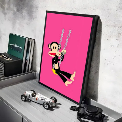 P-Paul Frank Poster Stickers Mural Painting Self-Adhesive Wall Decals for Bedroom Living Room Home HD Decor Gift