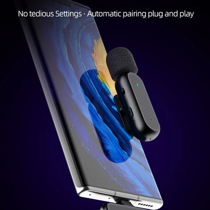 Wireless Lavalier Microphone with Charging Box Audio Video Noise Cancel Record Plug-and-Play Mic for IOS Android