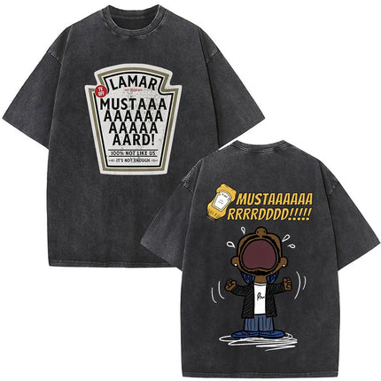 Washed Vintage Rapper Kendrick Lamar Album Merch T-shirts Men's Clothing Hip Hop Retro Oversized T-shirt Fashion Trend Tee Shirt