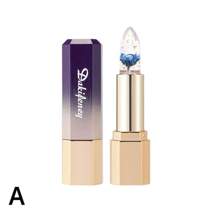 Transparent Flower Jelly Temperature Color-changing Lipstick long-lasting waterproof non stick cup  Anti-drying Lips Skin Care