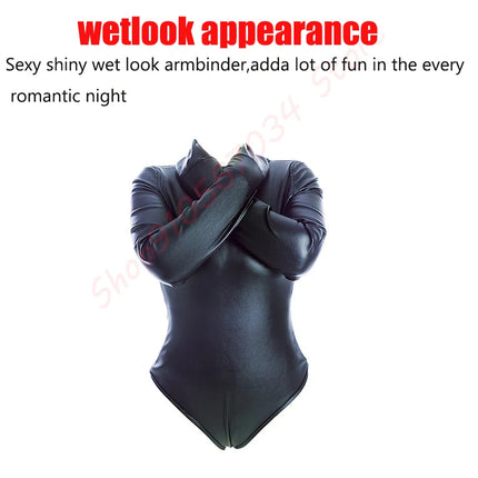 Leather Arm Binder Restraint Bodysuit Sexy Lingerie Fetish BDSM Bondage Straitjacket Slave Cosplay Binding Belts Couple Sex Toys