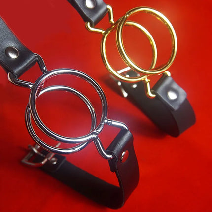 BDSM Mouth Ring Gag Deep Throat,Double Round Slave O-Ring Gags Bondage,Submissive Sex Toys for Couples,Restrsaints,Adult Games