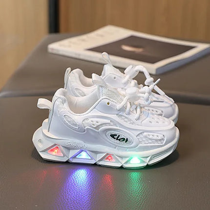 Baby Shoes2023 Spring Autumn New Boys and Girls Light Up Clunky Sneaker Small and Medium-sized Children's Soft Soled Baby Shoes