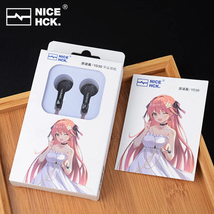 NiceHCK YD30 UV Varnish Surface 3.5mm HIFI Music Wired Earbud 15.4mm Dynamic HD Microphone Earphone for Gaming Meeting Vido EB2S