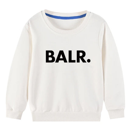 Spring Kids Sweatshirts Girls BALR. Print Tops Kids Cotton Clothes Teenager Boys Children's Soft Clothing Baby Autumn Tops