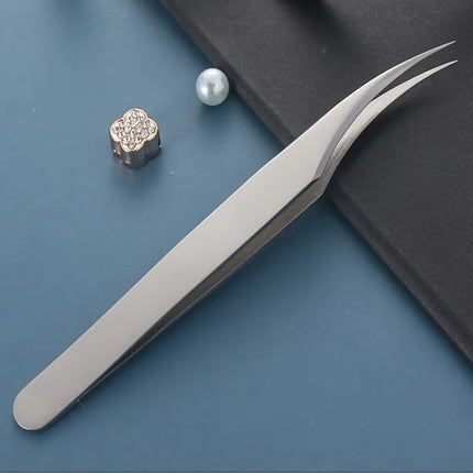 1Pc stainless steel eyelash tweezers, dolphin clip, super sharp, also suitable for ingrown hair removal, blackhead remover
