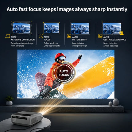 4K 3800 ANSI native full hd video projector 2.4+5G wifi auto focus android TV movies video projector NFC daytime home theater