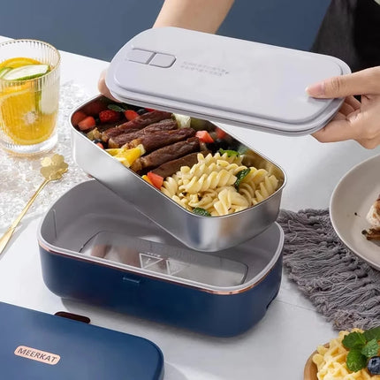 220V Electric Lunch Box 900ml Portable Rice Cooker Water Free Heating Bento Box  Thermostatic Heating Food Warmer For Office