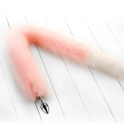 78cm Red Long Fox Tail Anal Plug Metal Butt Plug Prostate Massager Erotic Cosplay Accessories Adult Novelty Sex Toys For Couples