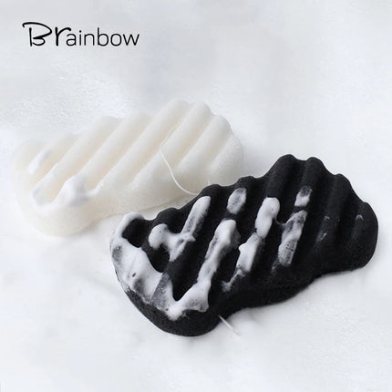 Clearance_Brainbow Face Washing Sponge Konjac Wash Face Puff Large Foaming Deep Cleansing Horny Belt Lanyard Makeup Cleansing Pu
