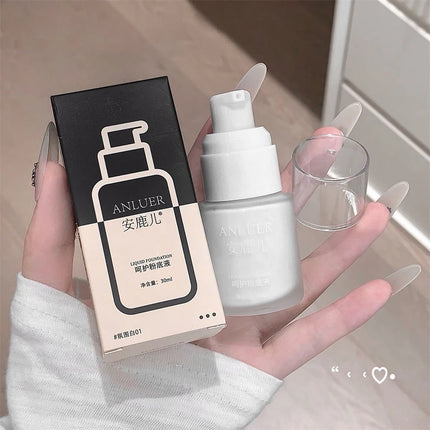 White Liquid Foundation Blending Pure Silky Creamy Matte Long-Wearing Transfer-Resistant for Stage Cosplay Halloween Makeup 30ml