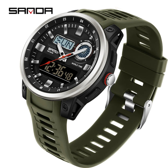 SANDA Fashion Brand Sport Electronics Watches for Men Outdoors Analog Digital Man Watch Luminous Waterproof Backlight Wristwatch