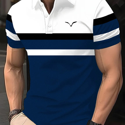 Men's summer casual short-sleeved sports polo shirt, men's shirt button polo shirt, logo lapel printed polo shirt, fashionable,