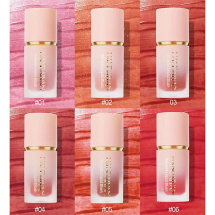 Matte Glitter Face Liquid Blusher Smooth Cheek Eye Mousse Blush Highlighter Stick Rouge Waterproof Contour Makeup