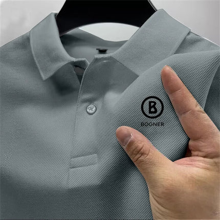 New men's business casual short-sleeved pure-color POLO shirt, fashionable and breathable, comfortable summer all-match top