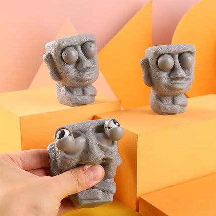 Stone Man Releases Stress Toy Eye Popping Slow Rebound Soft Squeeze Sensory Fidget Toy for Kids Funny Stuff Adult Teen Gifts