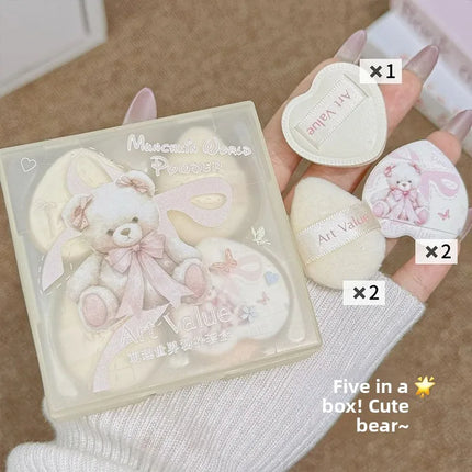 Cloud Feeling Flocked Sponge Beauty Blender Kit Powder Puff Makeup Setting Blush Concealer Dry Wet Use Foundation Brush