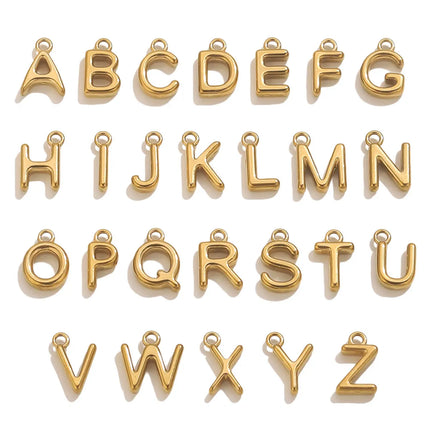 10pcs Stainless Steel A-Z Letter Charms For Necklace Bracelet English Alphabet Initial Letter Pendants Jewelry Makings Wholesale