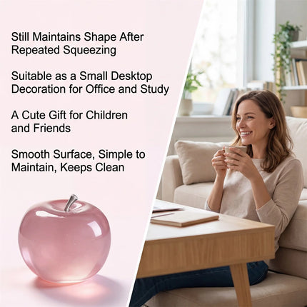 Squishy Pink Apple Stress Ball Soft Fidget Sensory Toy Suitable Autism Relief Simulated Slow Rebound Squeeze Toy Adult Kids Gift