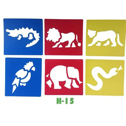 6PCS/Set Drawing Stencils for Kids Washable Reusable  Learning Themed Primary Shape Template for Kid Toddlers Preschool TMZ