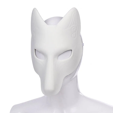 DIY Leather Fox Mask Kabuki Kitsune Masks Japanese Anime Classics For Cosplay Masquerade Parties Prop Costume Accessory