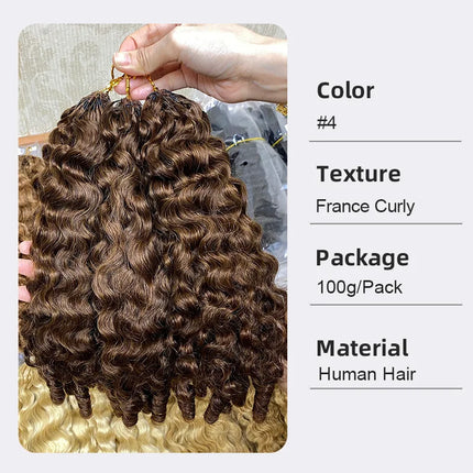Virgin 613 Blonde Crochet Hair 24 Inch Human Hair Extensions for Women France Curly Pre Loop Braids 100g Golden for Braiding