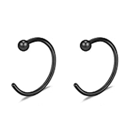 2pcs Hypoallergenic Stainless Steel Cubic Zirconia Round Ball Hoop Earrings Simple School Style Earrings Trendy Ear Jewelry