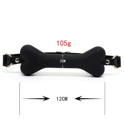 Cute Solid Leather Harness Mouth Silicone Dog Bone Ball Gag BDSM Mouth Plug Couples Flirting Sex Products For Women Sexy Toys