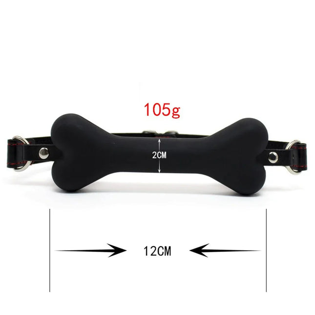Cute Solid Leather Harness Mouth Silicone Dog Bone Ball Gag BDSM Mouth Plug Couples Flirting Sex Products For Women Sexy Toys