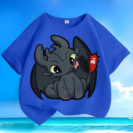 New How to Train Your Dragon Toothless Kids Tees Summer Crew Neck Loose Trendy Casual Short Sleeve Tops for Boys Girls