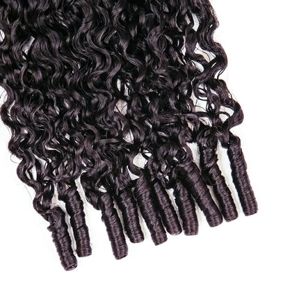 Burmese Deep Curly Pre Looped Feather Crochet Human Hair For Black Women Pre Separated Knotless Burmese Curly Hair For Braiding