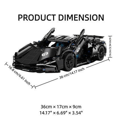 Motor Version 1:14 Scale RC Technic MOC Car,1280PCS DIY Bricks Remote Control Sports Car Building Construction Set