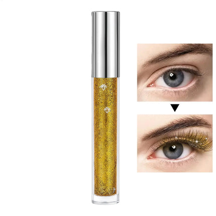 Gold Silver Glitter Mascara 3D Volume Eyelashes Curling Shimmer Mascara Diamond Shine Waterproof Volume Curl Mascara Eye Makeup
