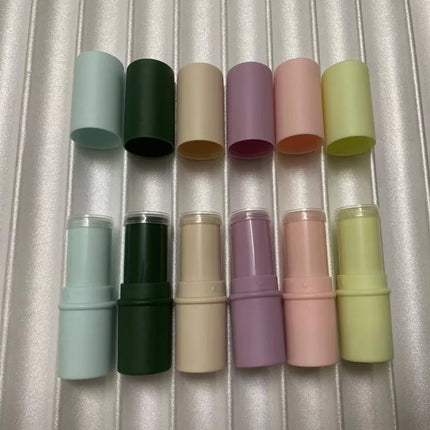 Wholesale 6g Cylinder Solid Deodorants Tube Green/Pink/Purple Lip Balm Container Empty Lipstick Bottle Cleansing Mask Stick