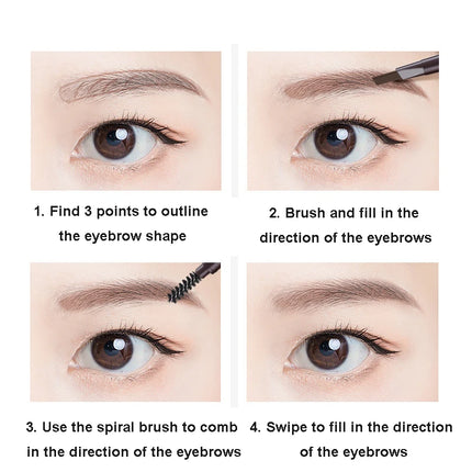 Waterproof Double-Headed Eyebrow Cosmetics Pencil 5 Colors Natural Long-Lasting Makeup Tattoo Paint for Eyebrows