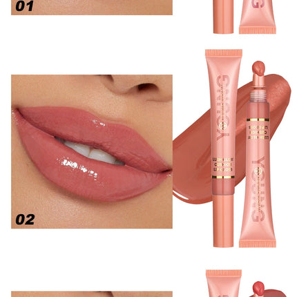 YOUNG VISION  6 color Liquid Water Brightening Lip Color Plush Brush Head Squeezing Lip Color Moisturizing  Lip Glaze