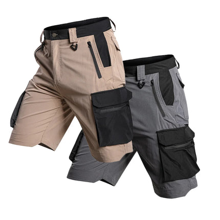 3-2-1Pcs Outdoor Training Work Shorts Men Multi-Pocket Tactical Cargo Pants Summer Thin Waterproof Quick Dry Climbing Shorts