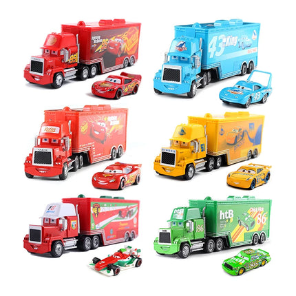 Pixar Cars Truck Attached Model Car Anime Figure Mack Semi-Hauler Rust-eze Racing Toys Container Trucks Children Birthday Gifts