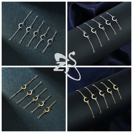 ZS 1 Piece Stainless Steel Nose Chain 32MM-50MM Bridge Piercing Sharp Cone Tassel Dangle Nostril Piercings Jewellery Accessories