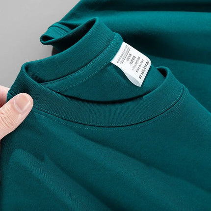 600G Heavy Cotton Short-sleeved T-shirt Men's and Women's Summer Loose Casual Trend Versatile Round Neck Half-sleeved Clothes