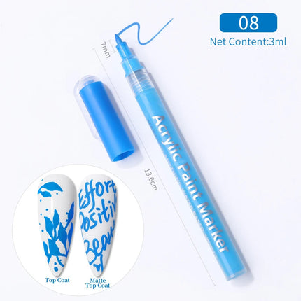 Nail Art Drawing Pen Graffiti Nail Acrylic Pen Waterproof Painting Liner DIY 3D Abstract Line Nail Art Beauty Tool Manicure
