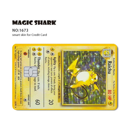 New Bulbasaur Pikachu Charmander Squirtle Mew Gengar Pokemons PTCG Film Skin Cover Sticker for Credit Debit Card
