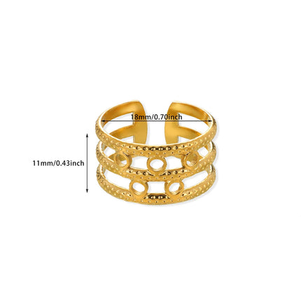2025 Design Style Riveted Bullet Stainless Steel Rings For Women Punk Gold Color Creative Ring Broad Surface Finger Jewelry Gift